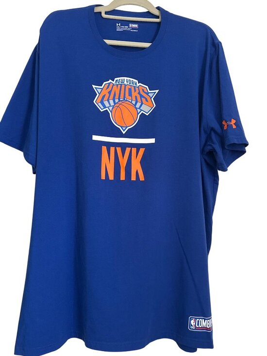 Under Armour Other - Under Armour NY Knicks Mens Blue XXL Loose Fit HeatGear NBA Combine Tee Shirt